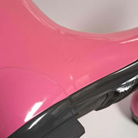 Muck Boots Tremont Wellie Gloss Sz 9 Rubber Neoprene Boots Black Pink Tall Chore - Picture 14 of 15